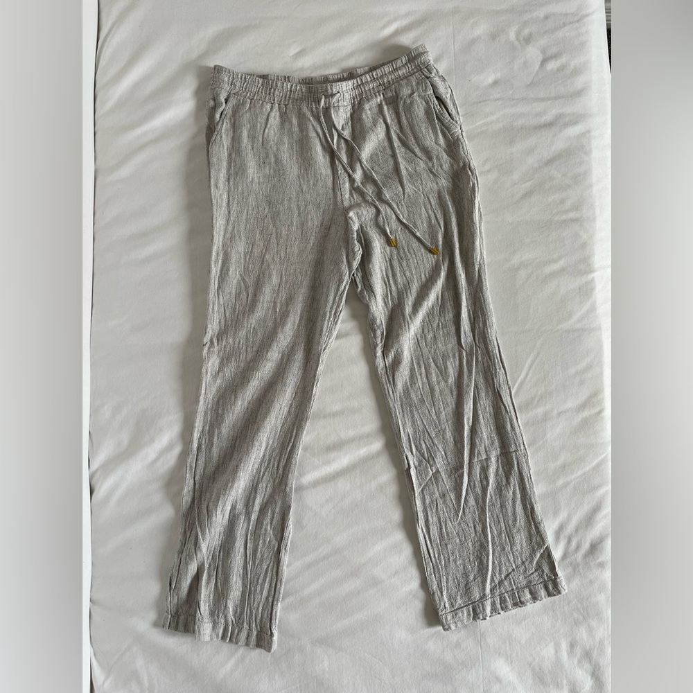 Ellen Tracy Light Gray Linen Pants